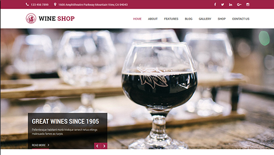 wine brewery WordPress theme